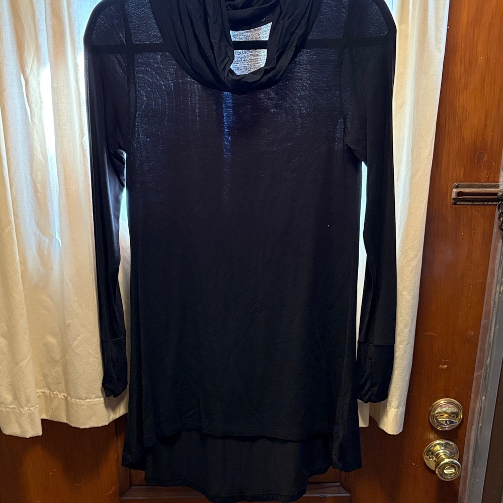 Cuddl Duds Black Long Sleeve Cowl Neck Dress